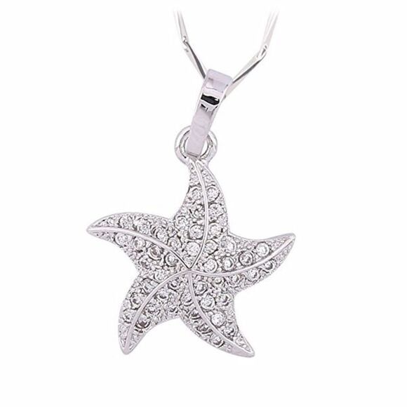 ✨3xHP✨Clear White Starfish Sea Necklace✨ - Picture 1 of 4